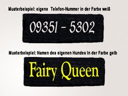 Logo / K9 Logo - Sonderanfertigung nach Wunsch-Vorgabe; bestickt; mit Klettverbingung; fr K9 Geschirr, gro 16 x 4 cm